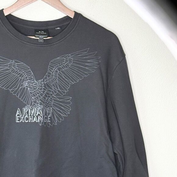 Armani Exchange Black Signature Eagle Crewneck Sweatshirt - Women’s US L - Picture 5 of 9
